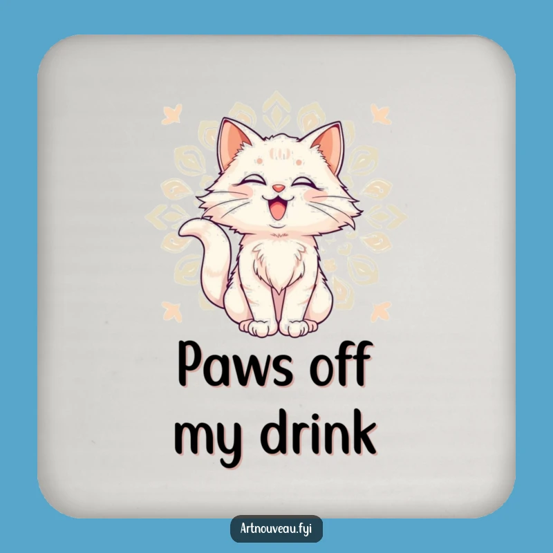 Funny Cat Coasters: Set of Delighted Protection, Decorative Pattern, Funny Gift