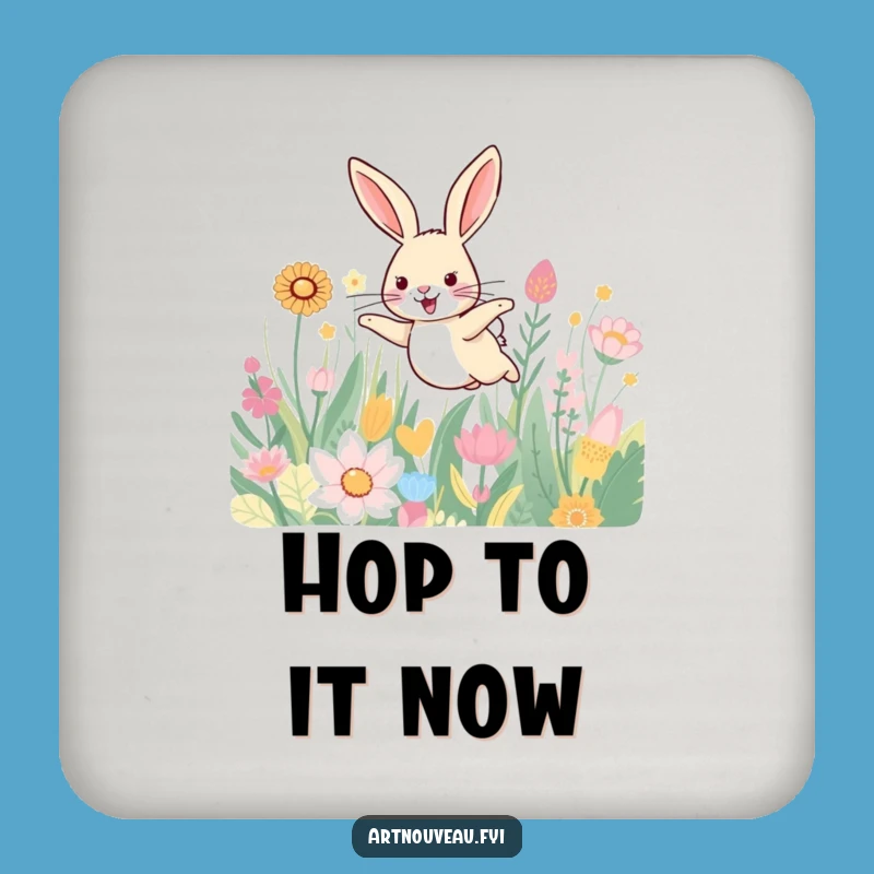 Funny Hare Coaster - Plant Pattern Decor, Nature Accessory
