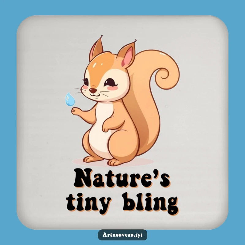 Funny Squirrel Coaster Set - Elegant Tail Art, Whimsical Drink Protector Funny Gift