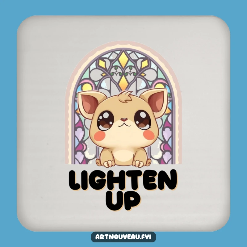 Funny Big-Eyed Creature Coasters: Stained Glass Art Decor, Humorous Gift