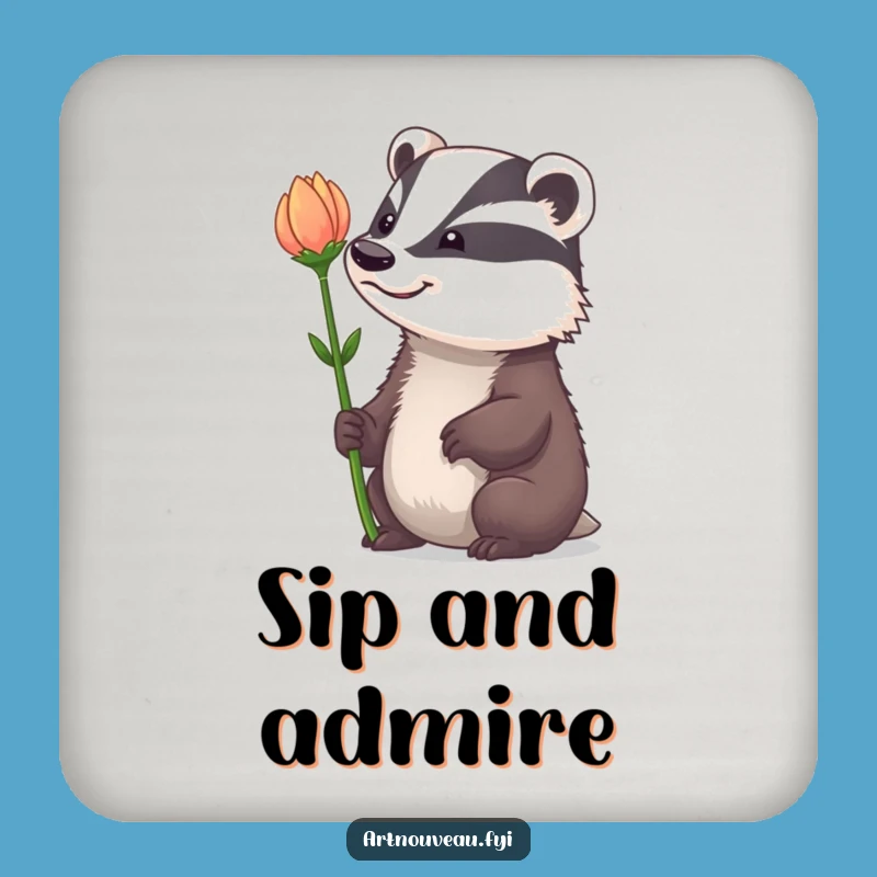 Funny Badger Drink Coasters: Protect Furniture with Whimsical Art