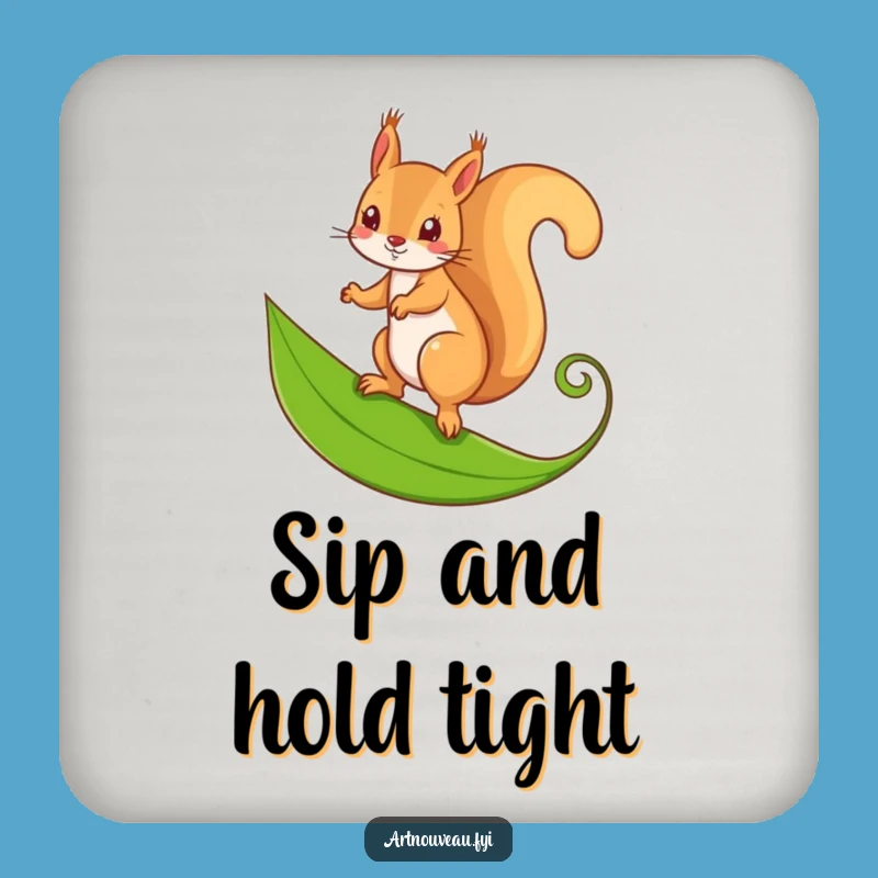 Funny Squirrel Leaf Coaster: Protect Surfaces, Mischievous, Nature Design, Stylish Funny Gift
