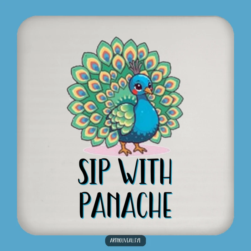 Funny Peacock Coaster - Feather Fan Decor, Elegant Table Accent