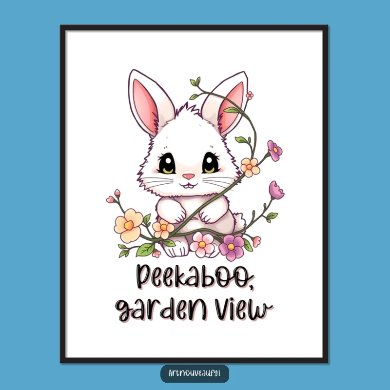 Funny Bunny Poster, Expressive Eyed Friend Art, Stunning Funny Gift