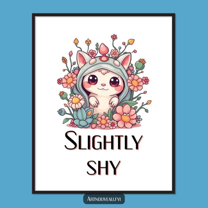 Funny Curious Creature Embellishments Art Poster - Whimsical Wall Art, Unique Funny Gift