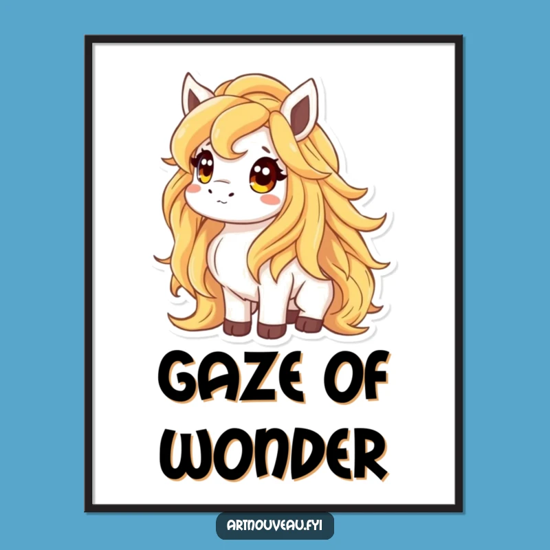 Funny Golden Mane Animal Poster: Enchanting Wall Art and Funny Gift