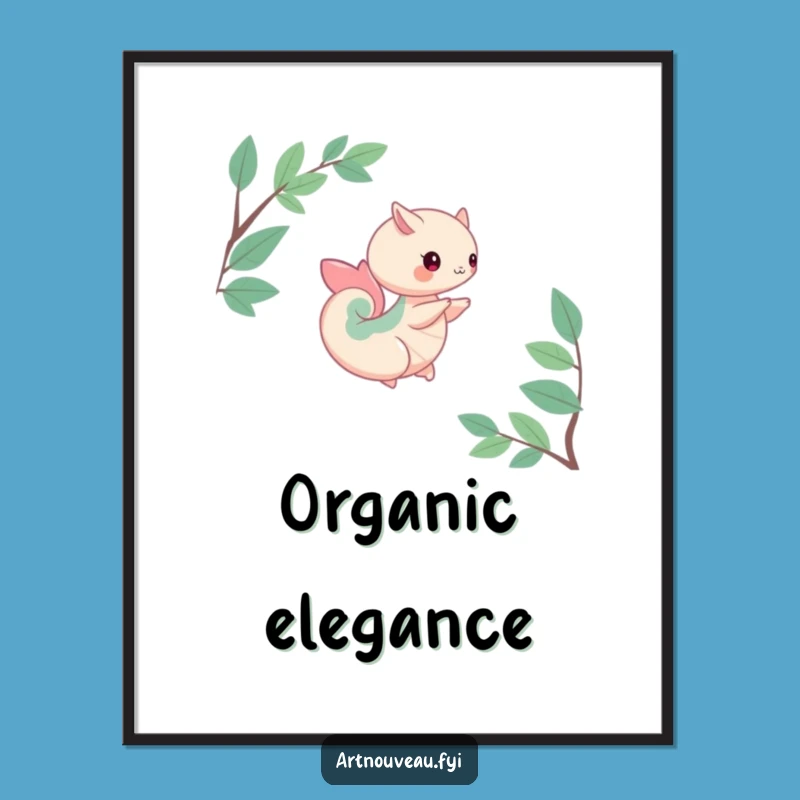 Funny Organic Curve Creature Poster: Nature Art and Funny Gift