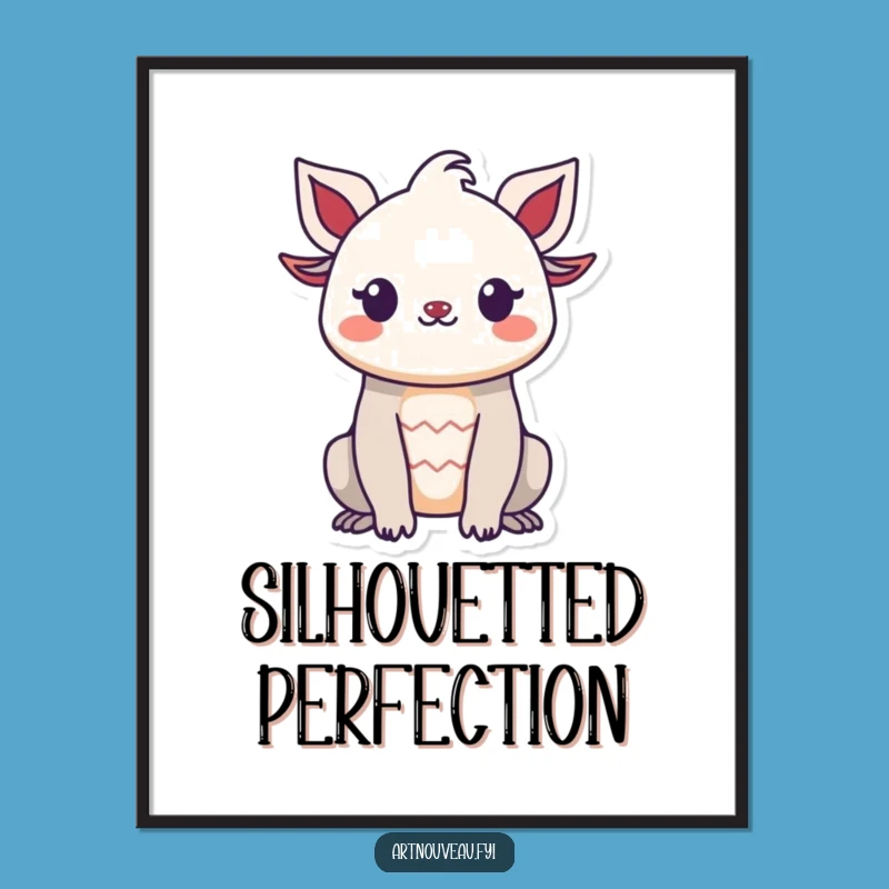 Funny Organic Silhouette Creature Art Poster - Vibrant Wall Decor, Unique Funny Gift