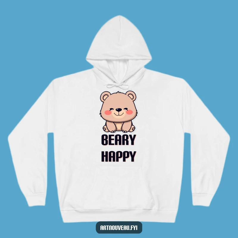Cozy Funny Bear Hoodie - Organic Lines Sweatshirt, Warm Funny Gift