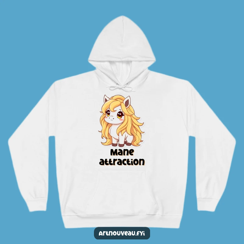 Cozy Funny Golden Mane Animal Hoodie: Warm and Funny Gift of Enchantment