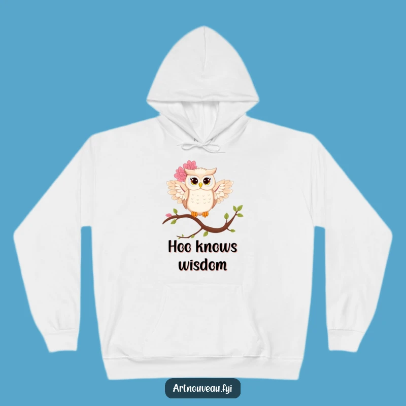 Cozy Funny Owl Hoodie: Floral Winged Bird, Warm Funny Gift for Dreamers