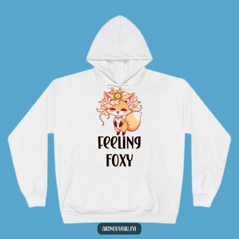Funny Cute Fox Hairpiece Hoodie - Playful Twirling Fox, Cozy Funny Gift