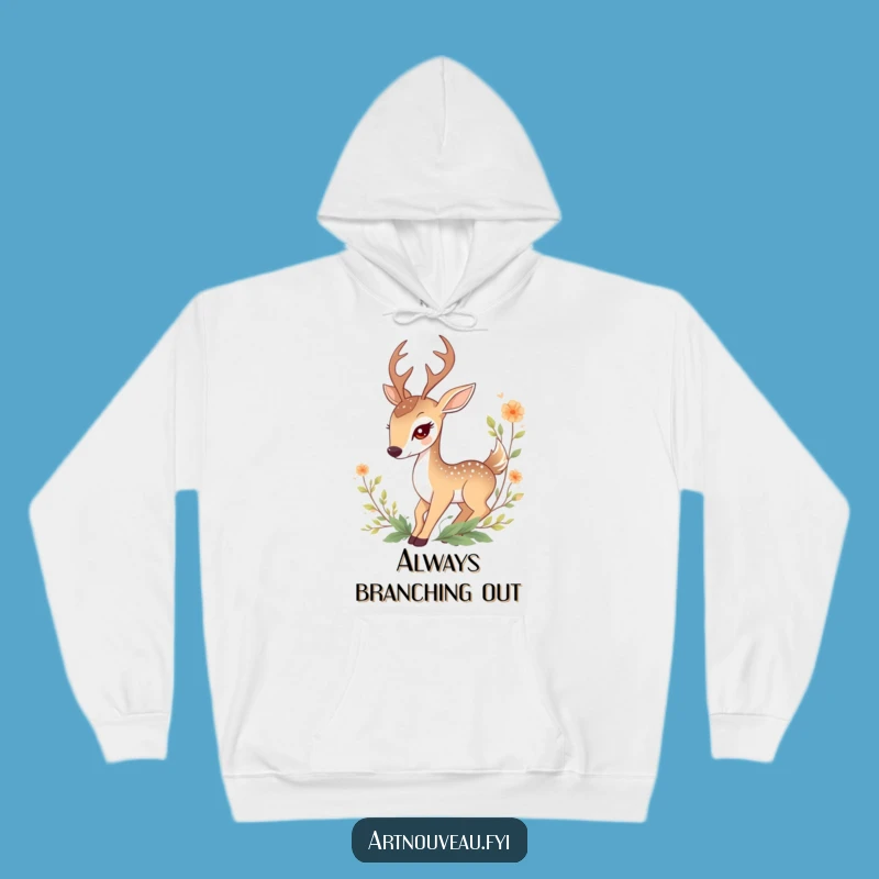 Funny Deer Hoodie: Cozy Foliage Design for Woodland Vibes
