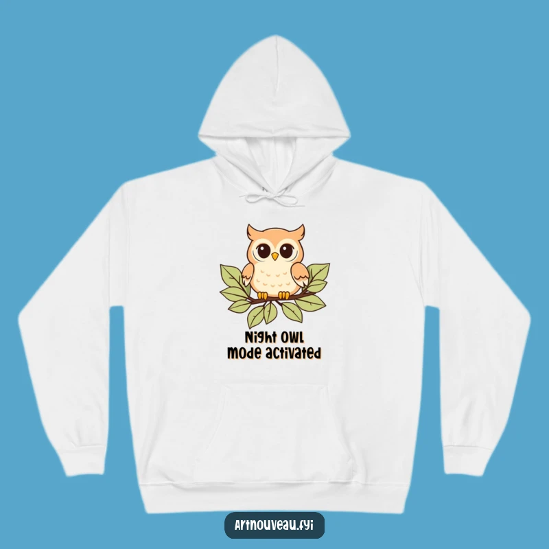 Funny Owl Hoodie: Cozy Floating Comfort, Stylized Leaves, Perfect Gift