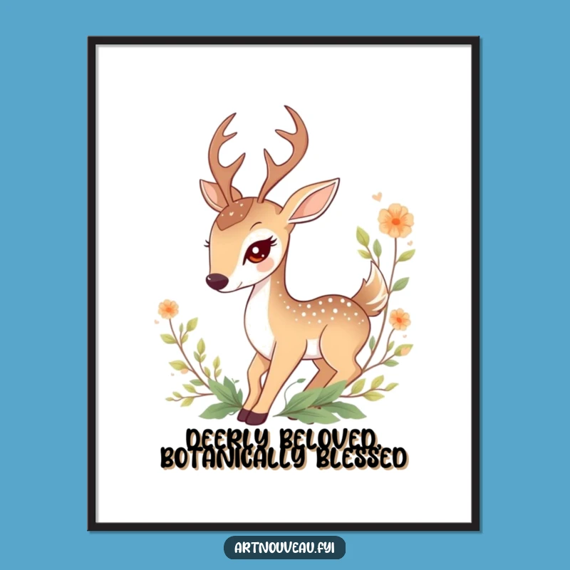 Free Printable Wall Art: Enchanting Deer Design, Downloadable Funny Nature Decor