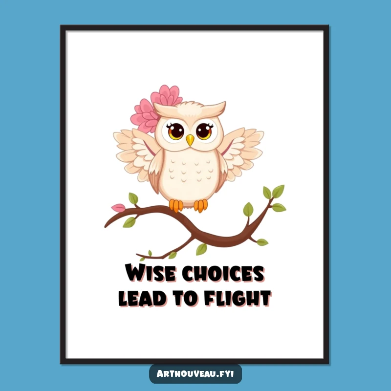 Elegant Free Printable Wall Art: Stylized Owl Decor, Whimsical Downloadable Art for Home