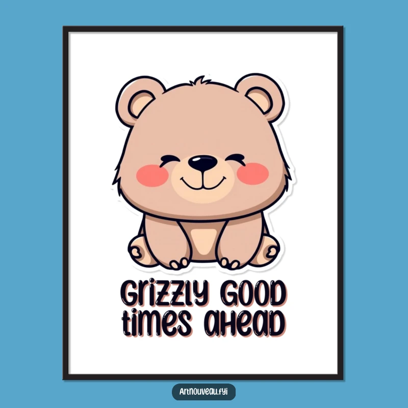 Free Printable Bear Wall Art: Whimsical Smile Downloadable Decor for Cozy Spaces