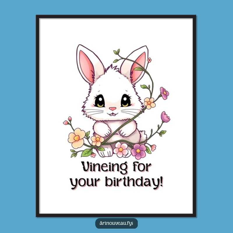 Free Printable Bunny Wall Art: Whimsical Floral Decor for a Touch of Fluffy Charm