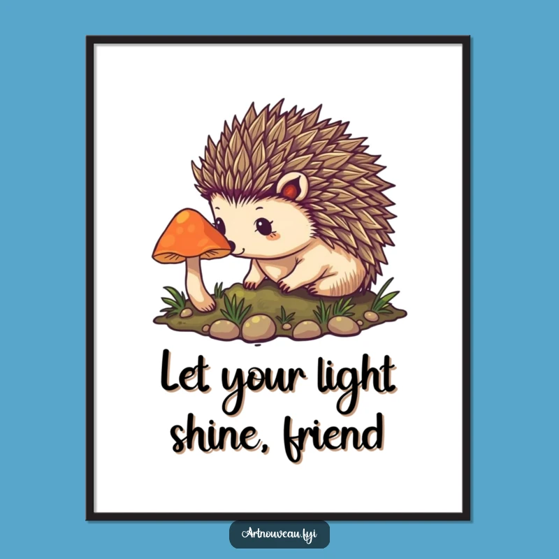 Free Printable Hedgehog Wall Art: Magical Art Nouveau Downloadable Decor for Enchanted Spaces
