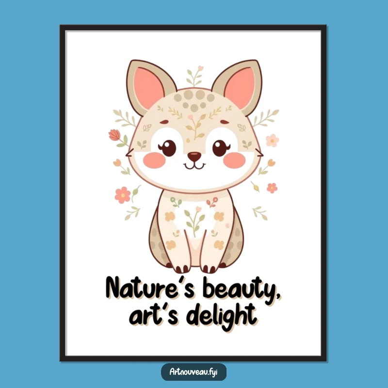 Free Printable Wall Art: Cute Animal Nature Pattern, Funny Downloadable Decor