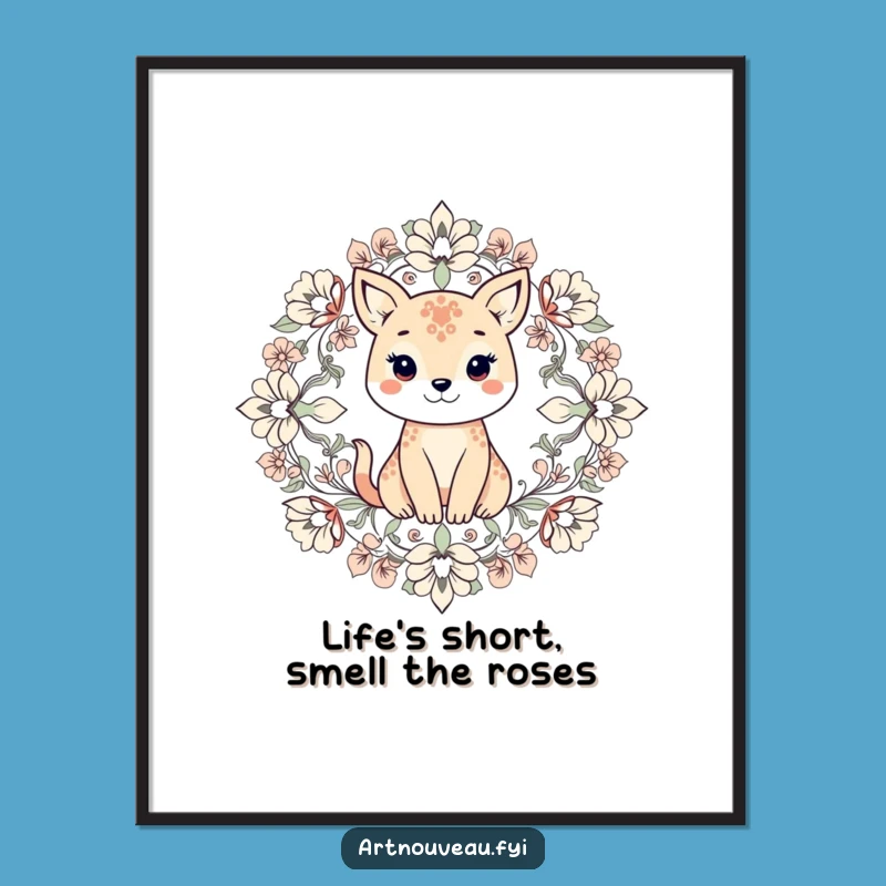 Free Printable Wall Art: Animal with Floral Symmetry - Elegant Funny Decor