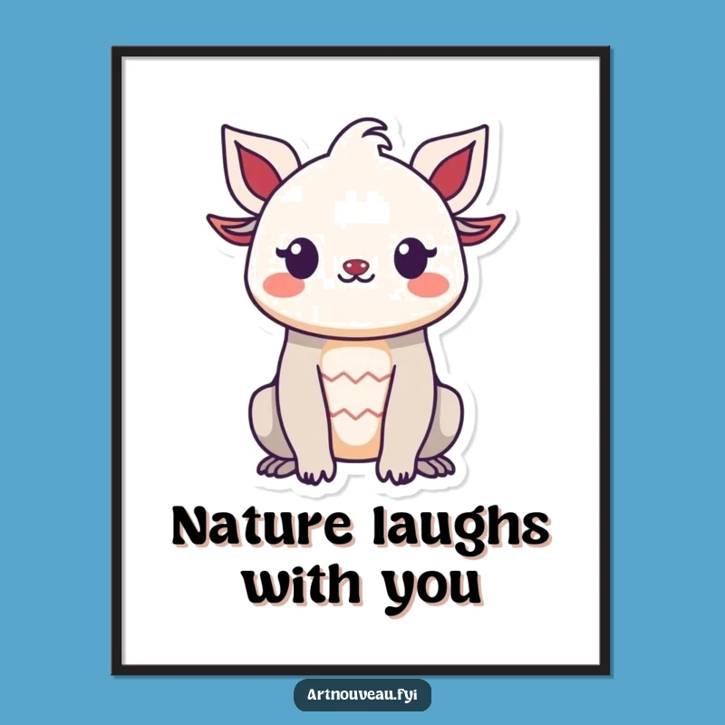 Free Printable Wall Art: Funny Creature Silhouette, Organic Decorative Downloadable Poster