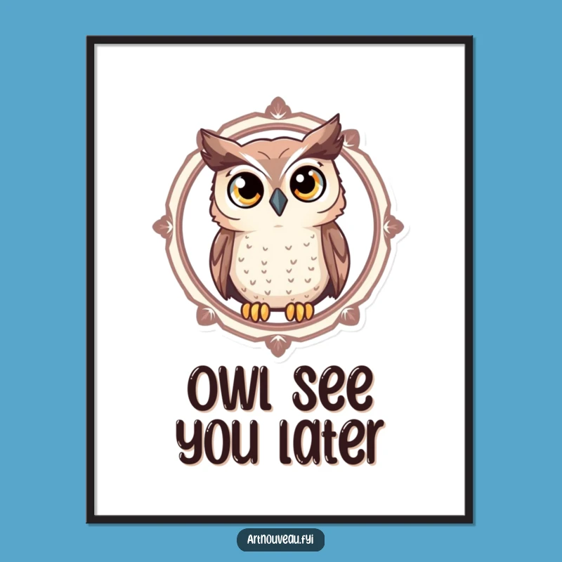 Free Printable Owl Wall Art - Curious Eyes Decorative Frame Downloadable Art