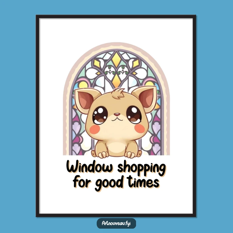 Free Printable Wall Art: Creature's Gaze at Stained Glass for Artistic Home Decor