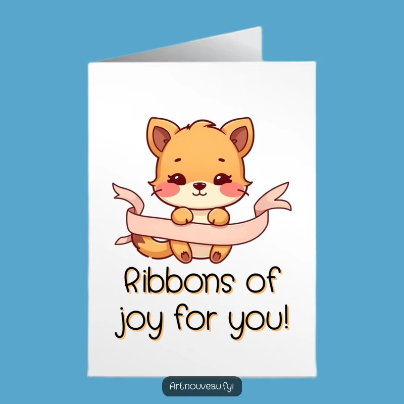 Free Printable Bday Card: Animal & Ribbon Fun - Hilarious Downloadable Greeting