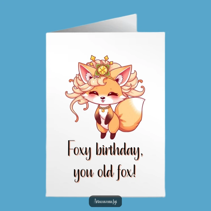 Free Printable Birthday Card: Funny Fox Twirling Fun Downloadable Gift