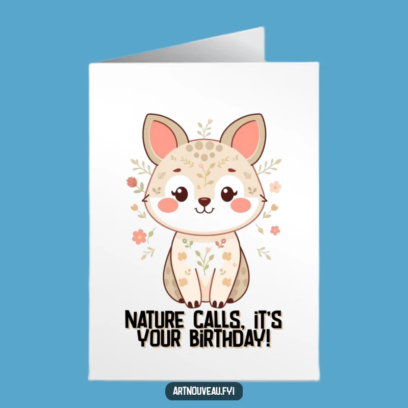 Free Printable Birthday Card: Sweet Animal Nature Design, Hilarious Downloadable Gift