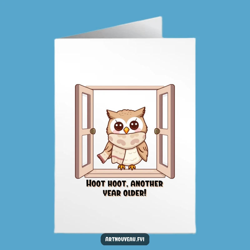 Free Printable Owl Birthday Card: Funny Owl Peek-a-Boo Downloadable Greeting