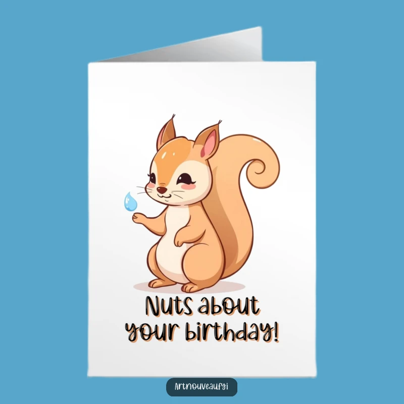 Free Printable Squirrel Greeting Card: Funny Birthday Downloadable Gift for Nature Lovers