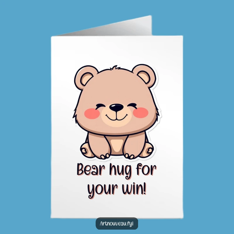 Free Printable Bear Congrats Card: Whimsical Smile Downloadable Gift for Sweet Success