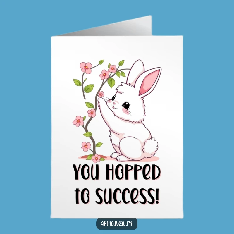Free Printable Congrats Card: Elegant Bunny Bloom - Funny Downloadable Gift