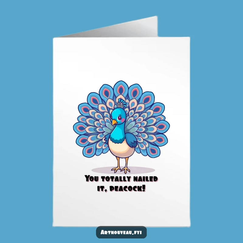 Free Printable Congrats Card: Elegant Peacock Wings Funny Downloadable Gift