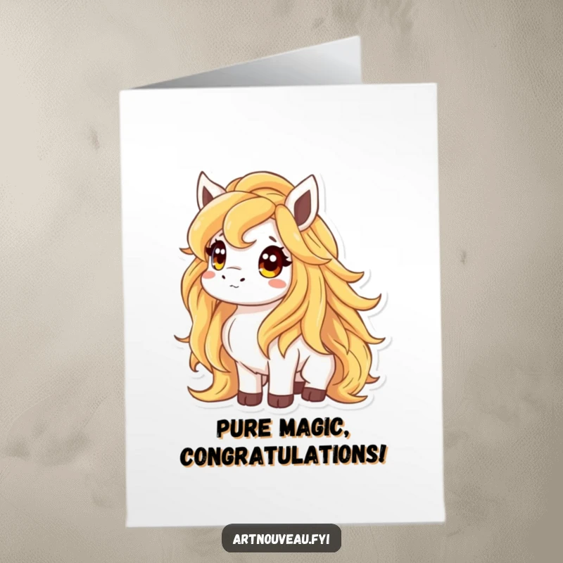 Funny Free Printable Congratulations Card: Animal with Golden Mane Looking Up Curiously, DIY