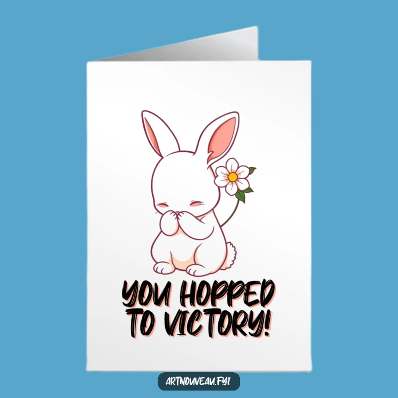 Free Printable Congrats Card: Graceful Rabbit Celebration Downloadable Gift