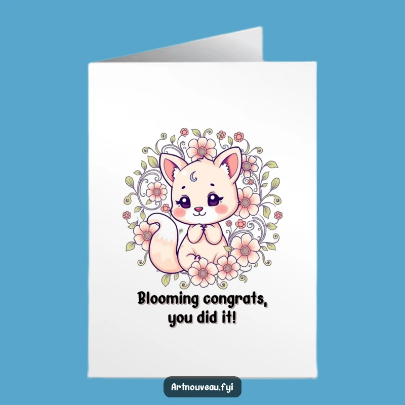 Free Printable Congrats Card: Hilarious Animal & Floral Art for Your Big Achievement