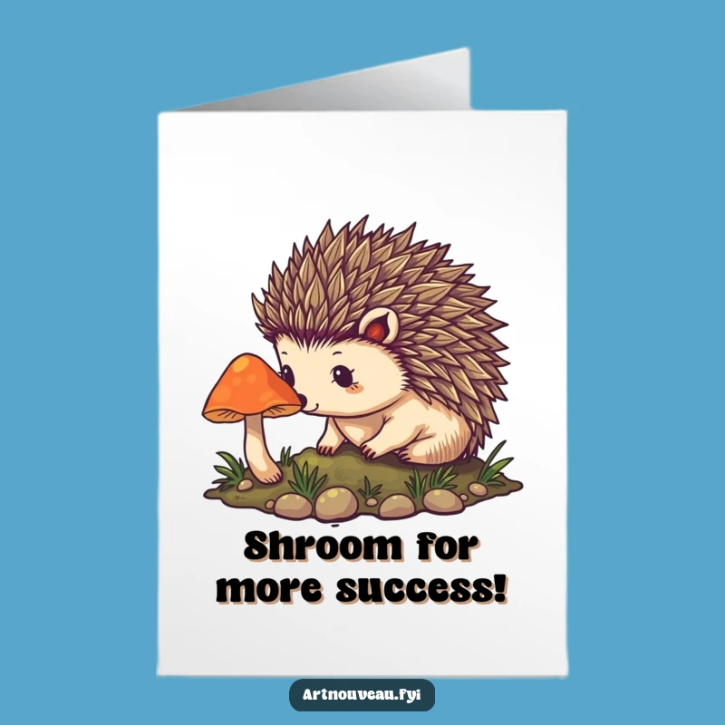 Free Printable Hedgehog Congrats Card: Enchanting Art Nouveau Downloadable Gift for Dreamers
