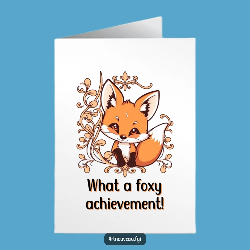 Free Printable Congrats Card: Fox Peek - Funny Downloadable Gift