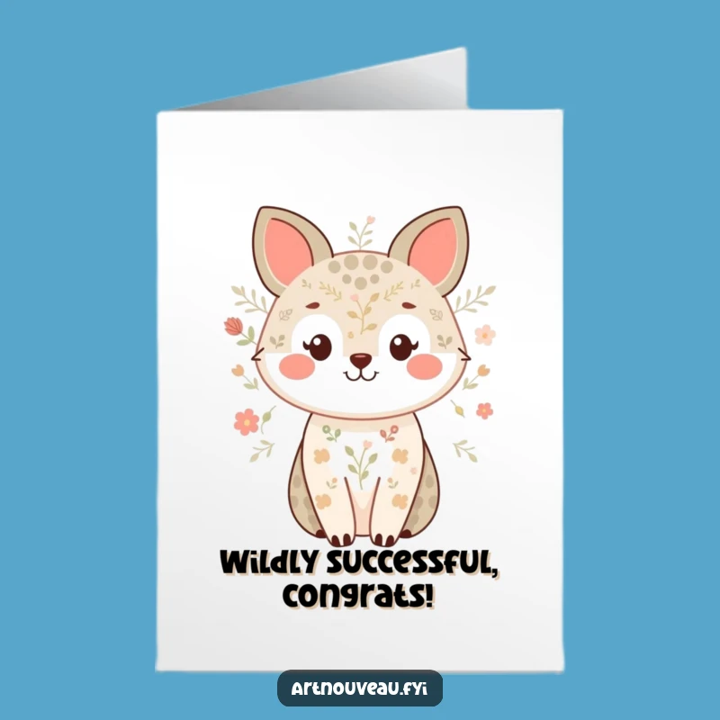 Free Printable Congrats Card: Whimsical Animal Nature Pattern, Funny Downloadable Gift