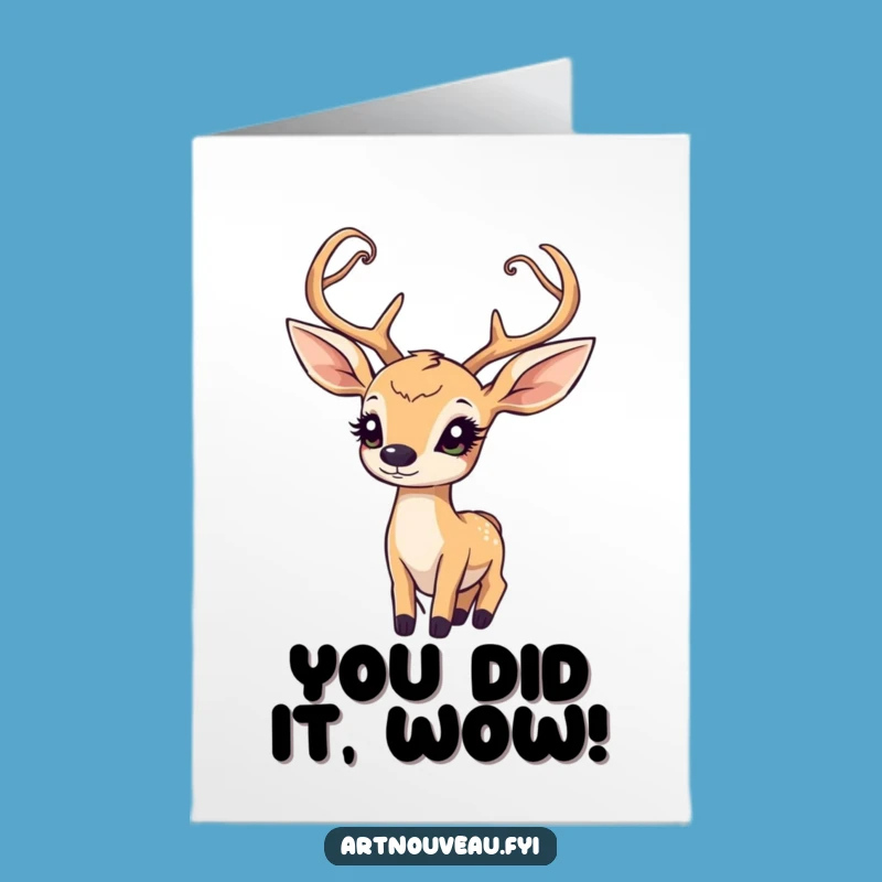 Free Printable Congrats Card: Majestic Deer Wonder Funny Downloadable Gift