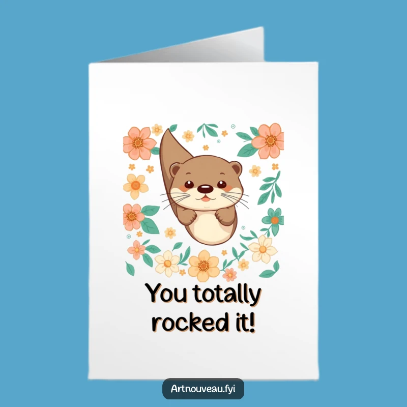 Free Printable Congrats Card: Otter Splash - Funny Downloadable Gift