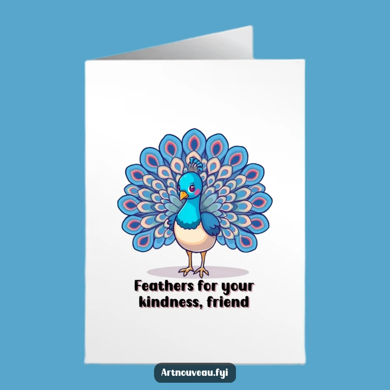 Free Printable Thank You Card: Swirling Feathers Peacock Funny Downloadable Gift
