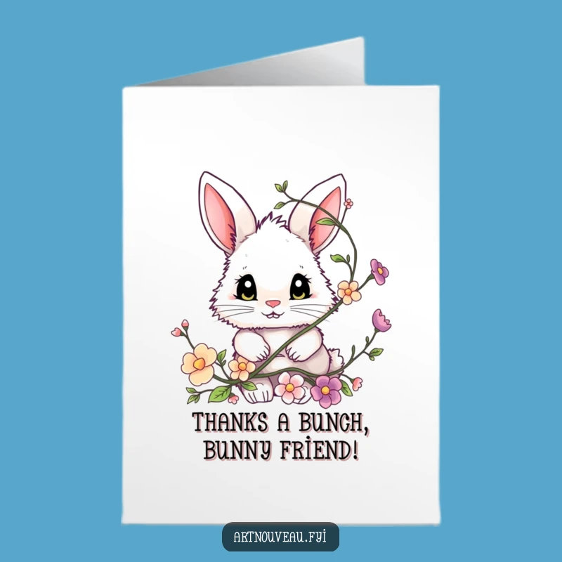 Free Printable Bunny Thank You Card: Hugs from a Fluffy Friend for Your Kindness