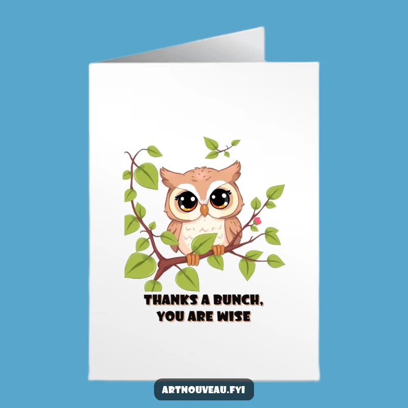 Free Printable Owl Thank You Card - Adorable Peek-a-Boo Owl Downloadable Gift