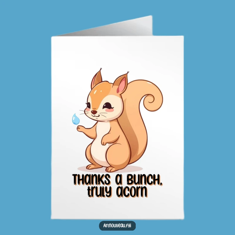 Free Printable Squirrel Thank You Card: Heartfelt Downloadable Gift Expressing Gratitude