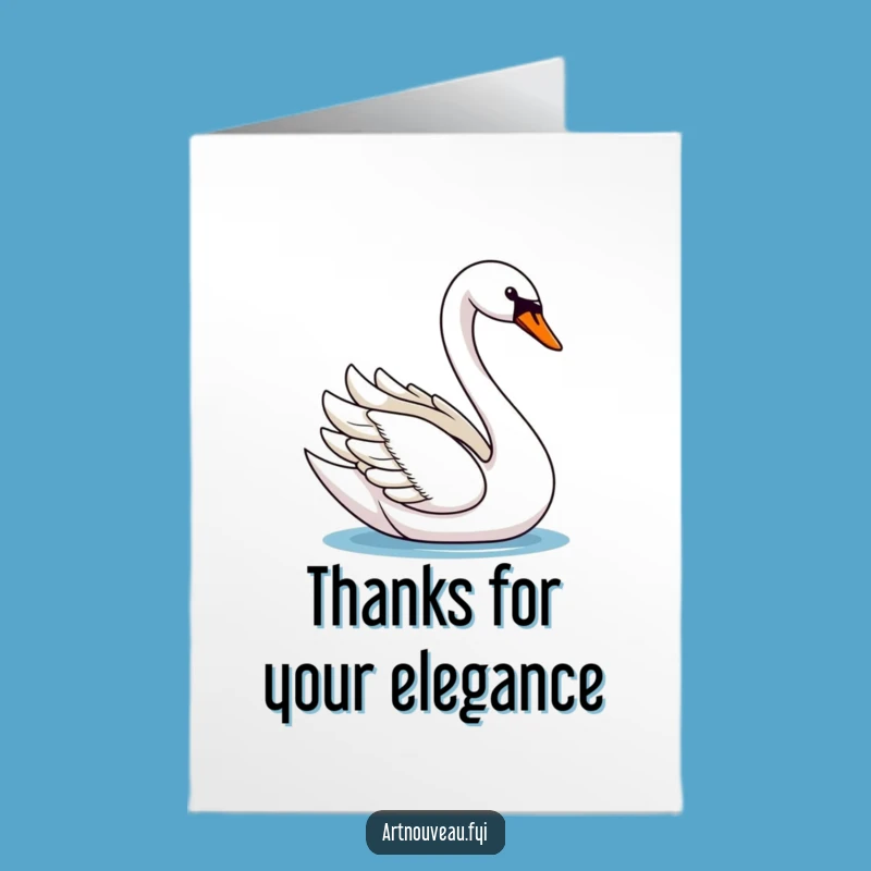 Free Printable Swan Thank You Card - Elegant Glide Design, Downloadable Gift