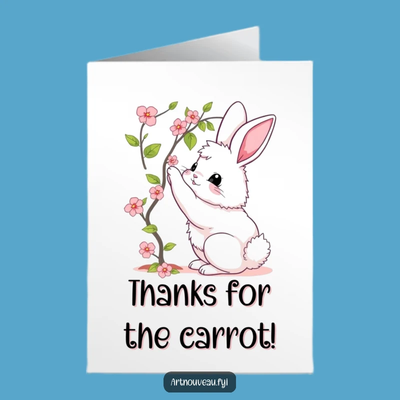 Free Printable Thank You Card: Bunny Bloom - Funny Downloadable Gift